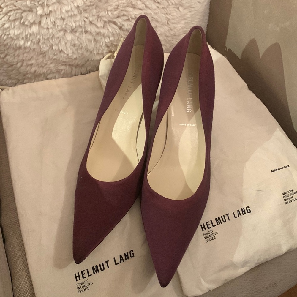 Gorgeous Helmut Lang Cloth Covered Stiletto Pointed Pumps
